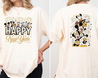 Comfort Colors Happy New Years Christmas Disney Shirt, Family Disney Matching Sweatshirt, Disney Happy New Years Shirt, Family Xmas Shirt