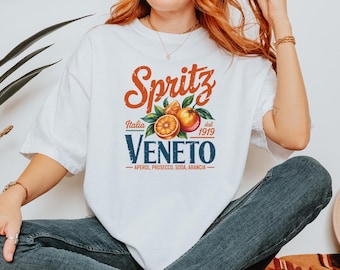 Aperol Spritz Italy Shirt, Retro Veneto Italy Travel Tee, Aperitivo Lover Top, Aesthetic Italian Graphic T-shirt, Summer Vacation Sweatshirt