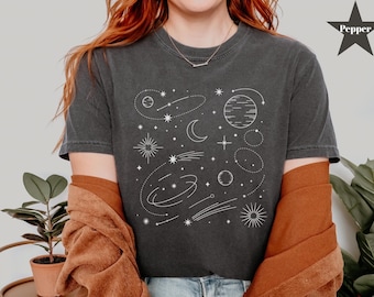 Celestial Shirt, Astrology Shirt, Spiritual Shirt, Aesthetic Shirt, Moon Shirt, Mystical Shirt, Moon Phase Shirt, Astronomy Shirt, Retro Tee