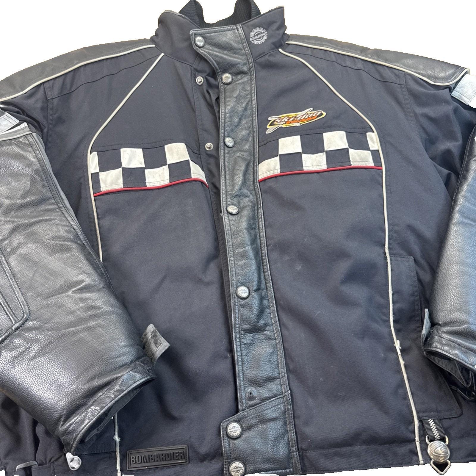 Veste de ski-doo femme grand cuir noir Bombardier motoneige