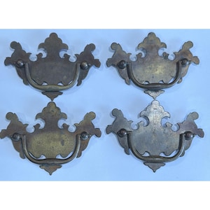 Antique Hardware Brass Colonial Chippendale Vintage Bail drawer pull 3" Lot Of 4