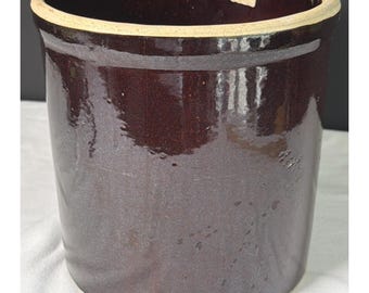 Vintage Brown Crock 7.75 X 7.75"