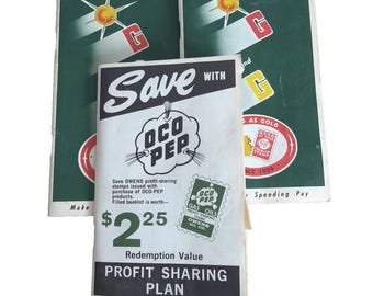 Lote mixto de 3 folletos de cupones de canje vintage *usados*