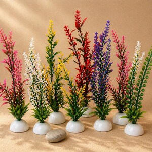 Flower Arrangement Jumping Spider, Tarantula Mantis Invert, Artificial Plant Display, Floral Spread, Enclosure Decor, Various Plant Color