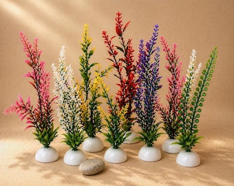 Arreglo floral con araña saltarina, tarántula, mantis religiosa, planta artificial, arreglo floral, decoración de terrarios, varios colores de plantas.