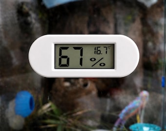 Hygrometer for jumping spider, lizard, gecko tanks, Magnetic Enclosure Decor, Capsule Design