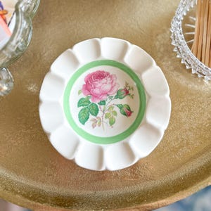 Vintage E.R. American Artware Floral Ashtray