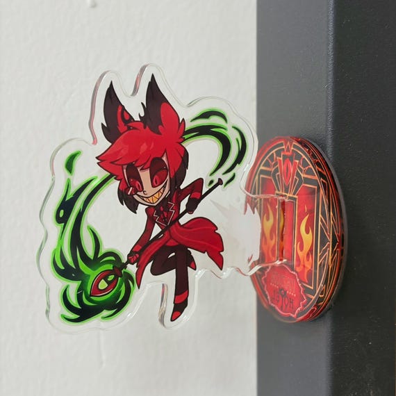 Hazbin Hotel Alastor アニメイトカフェ グリッター缶バッジ Hazbin