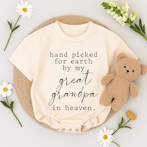 Custom Baby newborn romper, Hand picked for earth by my grandma in heaven Baby Bodysuit, Baby Clothes bodysuit prefect baby shower gift