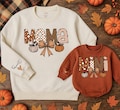 Mama And Mini Sweatshirts, Mama and Girl, Mom And Baby Matching Outfit, Fall Sweatshirts, Mommy and Me Sweaters, Retro Halloween Clothes