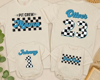 Fast One Pit Crew Birthday Shirt, Car Race Birthday Tee, Birthday Boy Shirt, Family First Birthday Party Shirts, Fast One 1st Birthday Shirt
