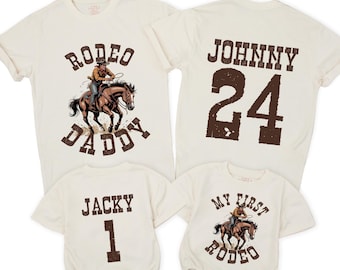 My First Rodeo Birthday Shirt, Western Family Matching Outfit