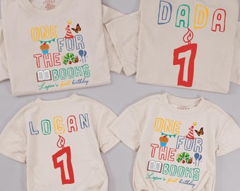 Personalized One For The Books Birthday Matching Shirts, Baby 1st Birthday Family Matching Outfit, Chapter One Reading Shirt, Bookworm Shirt