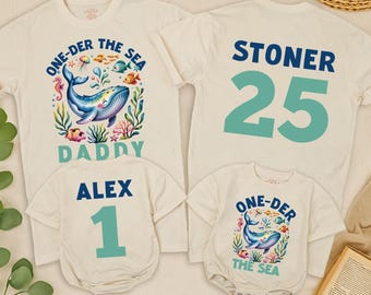 Oneder the Sea Birthday Shirt, Under The Sea Birthday, Whale Birthday Shirt, Ocean Animals Birthday, Sea Animals, Boy 1st Birthday Outfit