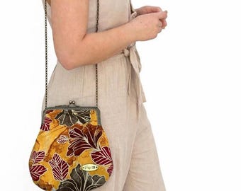 Sac wax cousu main fermoir (19x21cm)