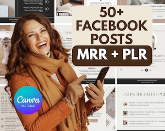 50 modèles de publication Facebook, créés pour vous, modifiables sur Canva (MRR, PLR)