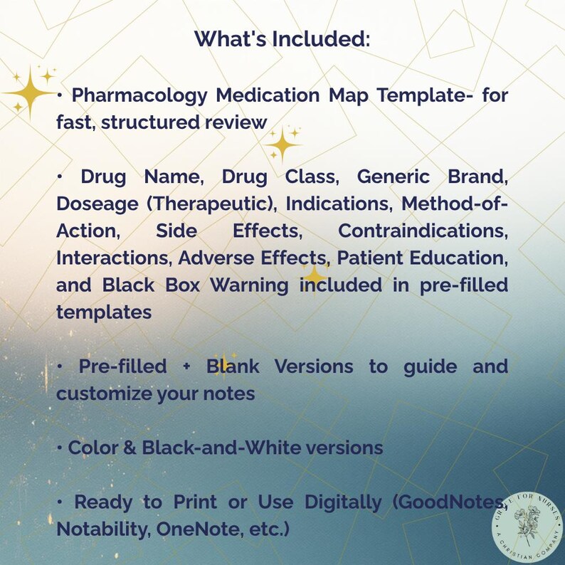 Medication Map Example Pharmacology Medication Map Template: Nursing Template Note Pages ...