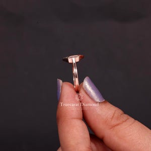 Hexagon Shape Flower Design Lab Grown Diamond Engagement Ring, Flush Round Diamond Halo Wedding Ring, Platinum Bridal Ring, Gift For Her