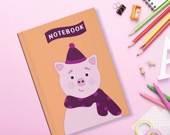 Pig Hardcover Lined Notebook | Kids Journal, 5x8