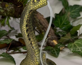 Feng Shui Cobra Snake Statue, Incense Holder with Backflow, Cobra