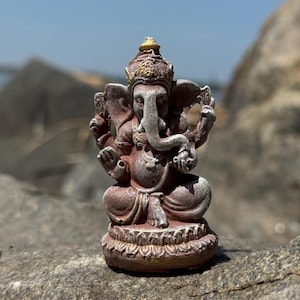 Handmade Ganesha Statue: Hindu God Idol, Meditation Decor