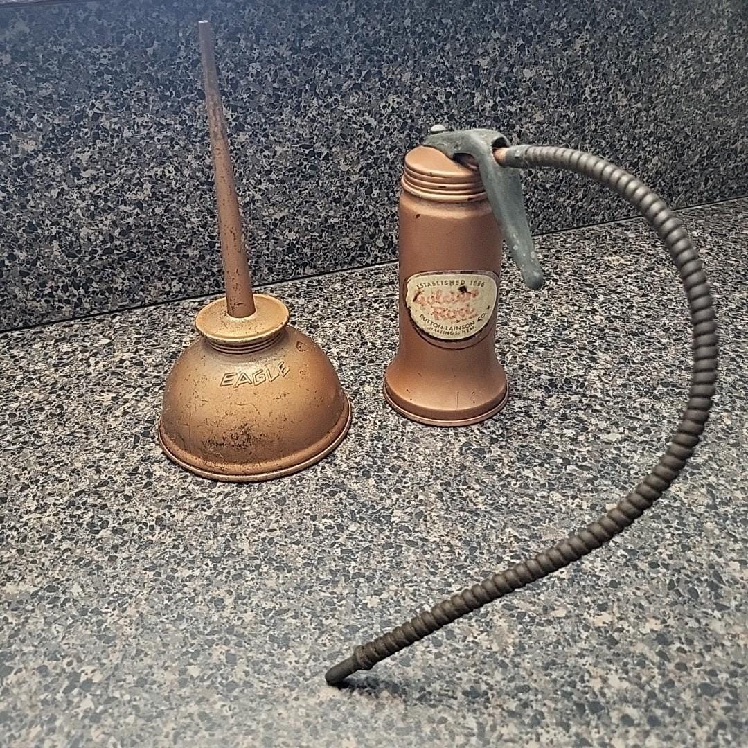 VINTAGE Golden Rod Dutton Lainson Flexible Spout Pump Oiler Oil