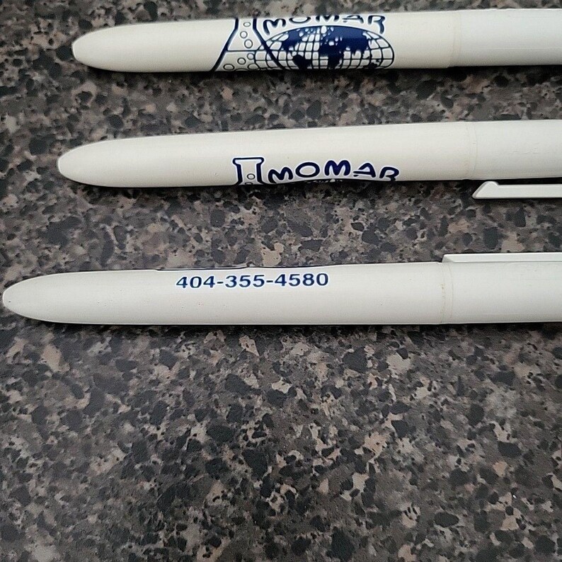 VINTAGE BIC Made In France "Momar" Chemical 4 Color Advertising Pens Lot 3 Dried image 3