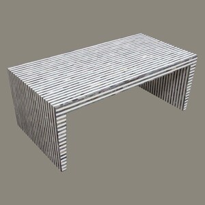 coloured bone strip pattern bone inlay coffee table handmade bone inlay furniture