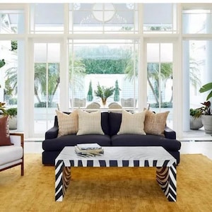 bone inlay coffee table in zebra line pattern handmade bone inlay furniture, bone inlay coffee table