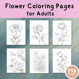Flower Coloring Book for Adults: 196 Realistic Botanical Designs (PDF Download)