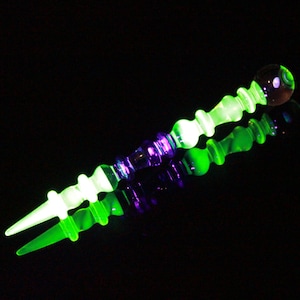 UV Illuminati & Blue Dream Blacklight Glow Opal Art Glass Perfume Dauber