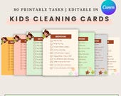 Kids Cleaning Cards Printable | Chore Flashcards for Toddlers | Kids Chore Chart | Preschool Responsibility Cards | Instant Download PDF