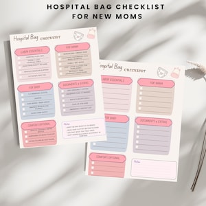 Hospital Bag Checklist for New Moms | Printable Maternity Packing List | Birth Essentials Checklist | Instant Download PDF