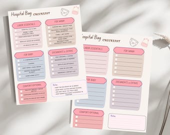 Hospital Bag Checklist for New Moms | Printable Maternity Packing List | Birth Essentials Checklist | Instant Download PDF