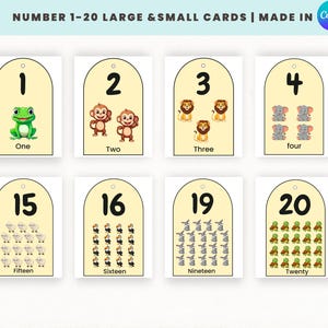 Math Numbers Flash Cards for Kids | Printable 1-20 Number Flashcards | Educational Learning Cards | Homeschool & Classroom Resource