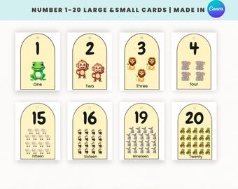 Math Numbers Flash Cards for Kids | Printable 1-20 Number Flashcards | Educational Learning Cards | Homeschool & Classroom Resource