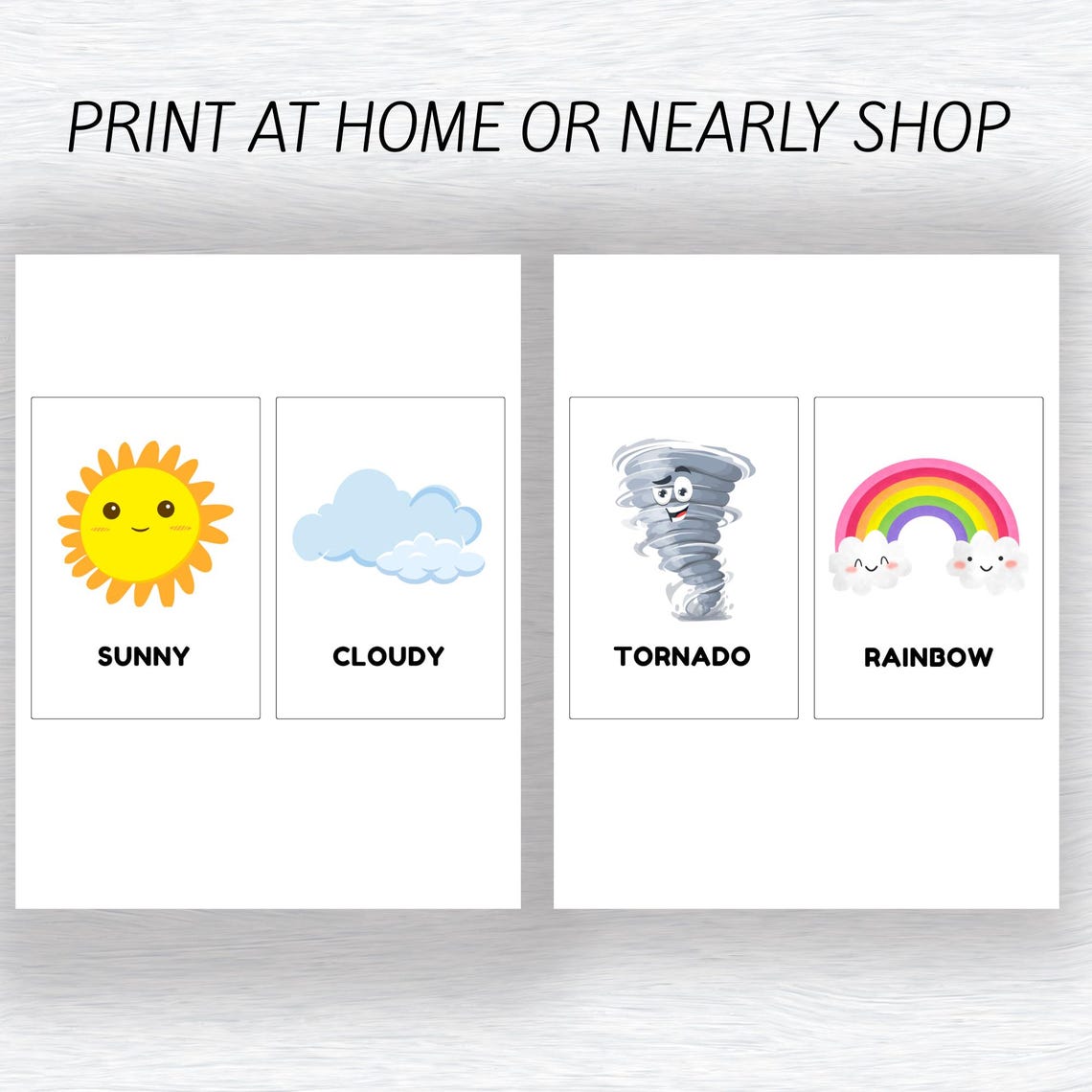 Weather Flash Cards for Kids | Printable Educational Learning Cards ...