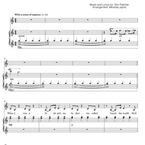 May include: Sheet music titled "PRETTY LITTLE DEAD THINGS (MALE KEY)" from "Paddington: The Musical." The musical score includes musical notes, lyrics, and the names of the composer and arranger. The text "With a sense of urgency = 155" is also visible.