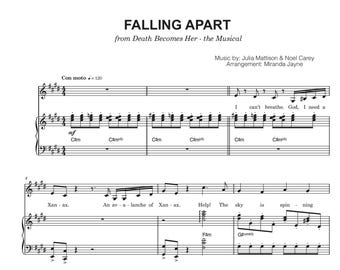 Falling Apart (Death Becomes Her) - Full Transcription - Voice & Piano Sheet Music