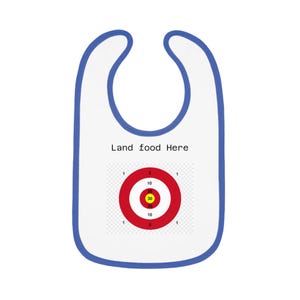 Funny bib that turns mealtime into playtime, the target allows the baby wearing the bib to accidentally score big time!