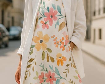 Floral Cottagecore Dress, Sleeveless A-Line Summer Vacation Outfit for Women