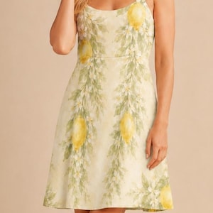 Lemon Blossom Cami Dress, Mediterranean Summer Dress, Resort Vacation Sundress image 2