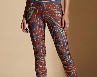 Leggings de cintura alta con estampado bohemio de cachemira: ropa para yoga y festivales