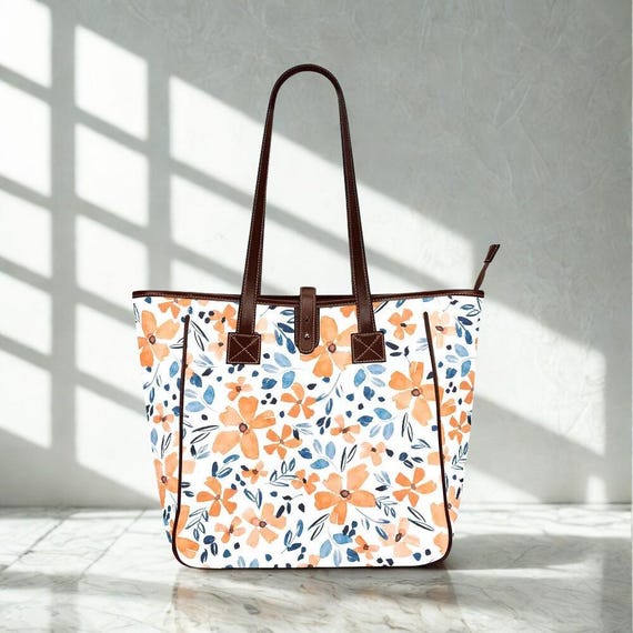 Boho Floral Tote Bag: Matching Sundress Design, Water-Resistant Shoulder Bag