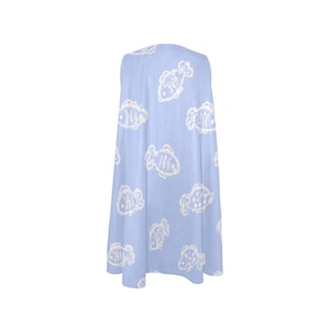 Custom Powder Blue Fish Print Sleeveless A-Line Dress with Pockets image 15
