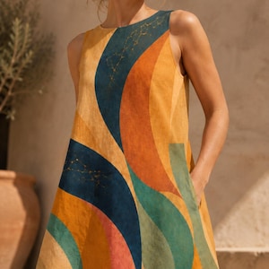 70's a line dress 70s Mini dress