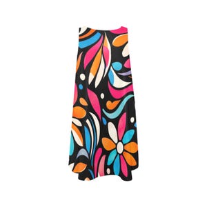 Minivestido floral holgado con bolsillos, sin mangas, estilo retro, ideal para vacaciones de verano. imagen 12