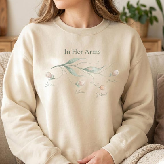 Personalized Floral Family Names Mom Sweatshirt, Mother's Day Gift
