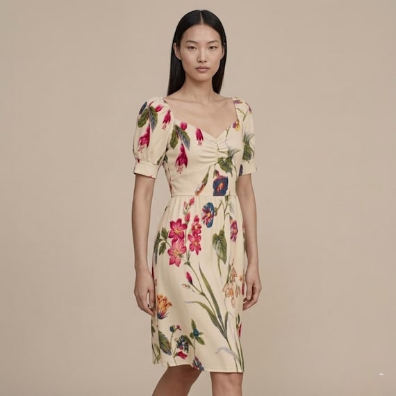 Boho Floral Sweetheart Midi Dress: Lightweight Cottagecore Sundress