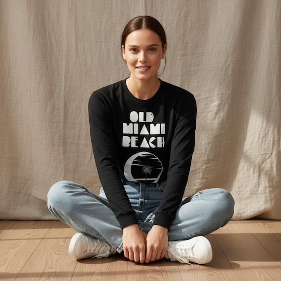 Vintage Miami Beach Long Sleeve Tee: Retro 70s Streetwear